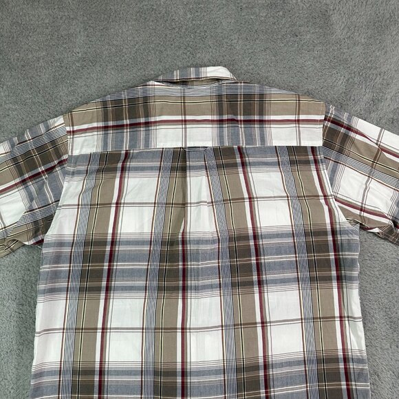 PENDLETON Men's Shirt Size Large Plaid Brown Button Down Short Sleeve - Picture 4 of 10